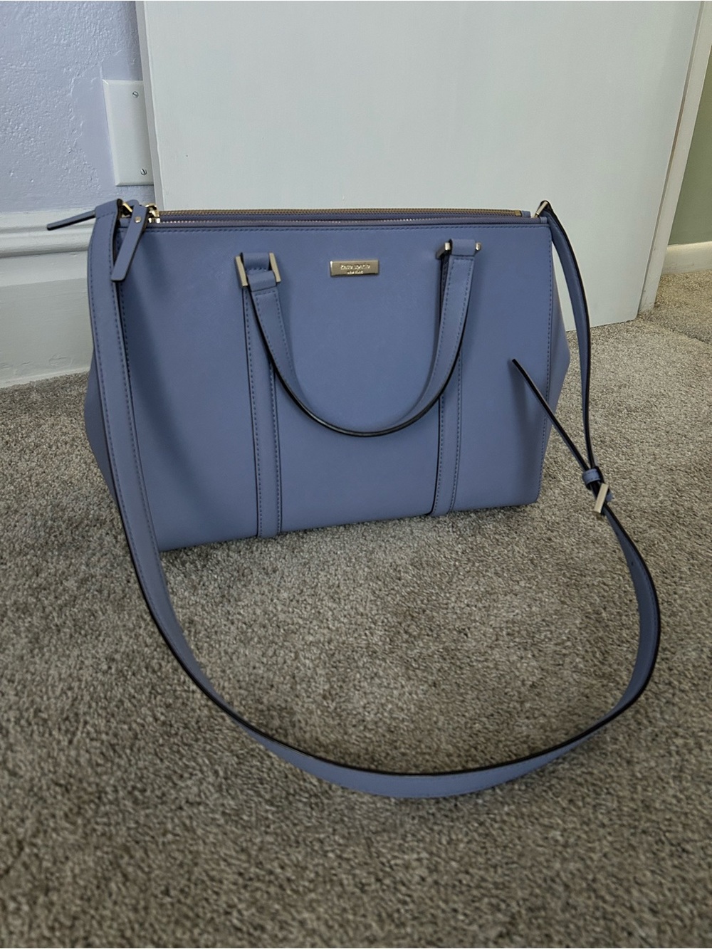 kate spade Periwinkle Leather Satchel Tote - Lavender Blue - Picture 5 of 16